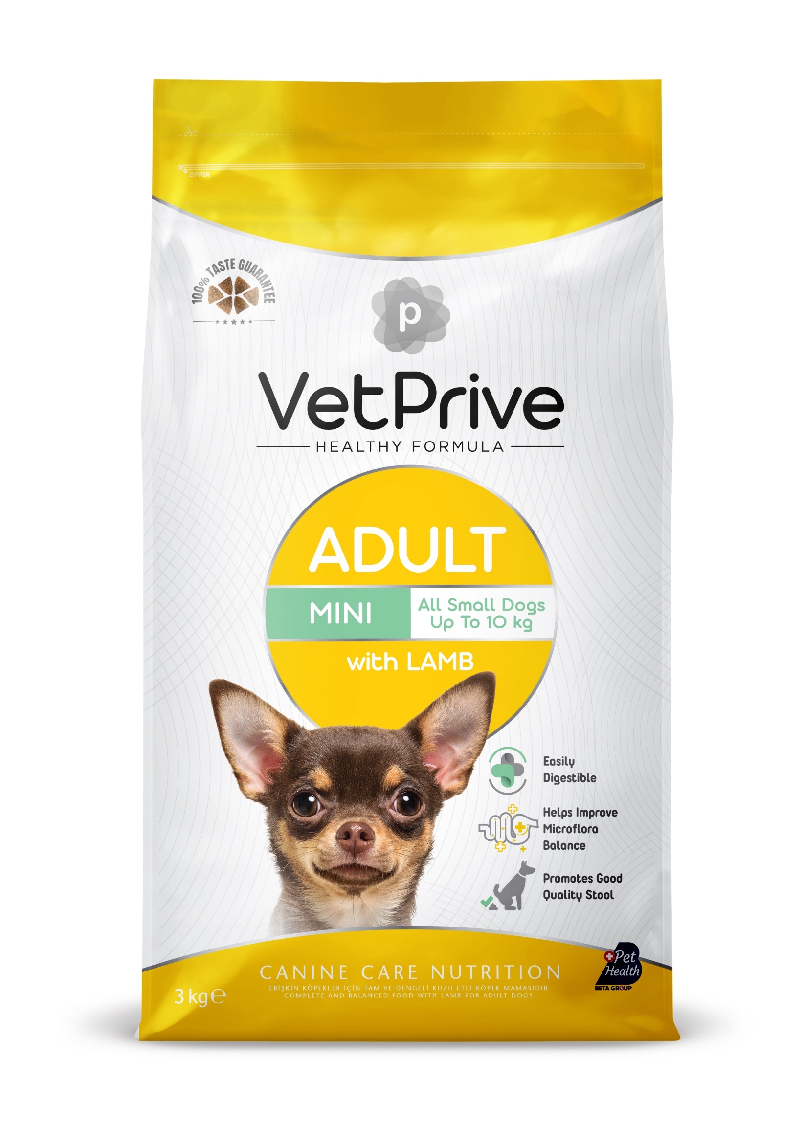 VetPrive Mini ve Küçük Irk Yetişkin Köpek Maması Kuzu Etli 3 kg