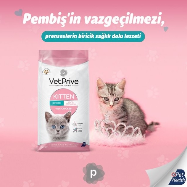 Vet Prive Tavuklu Yavru Kedi Maması (2-12 ay) 10 kg
