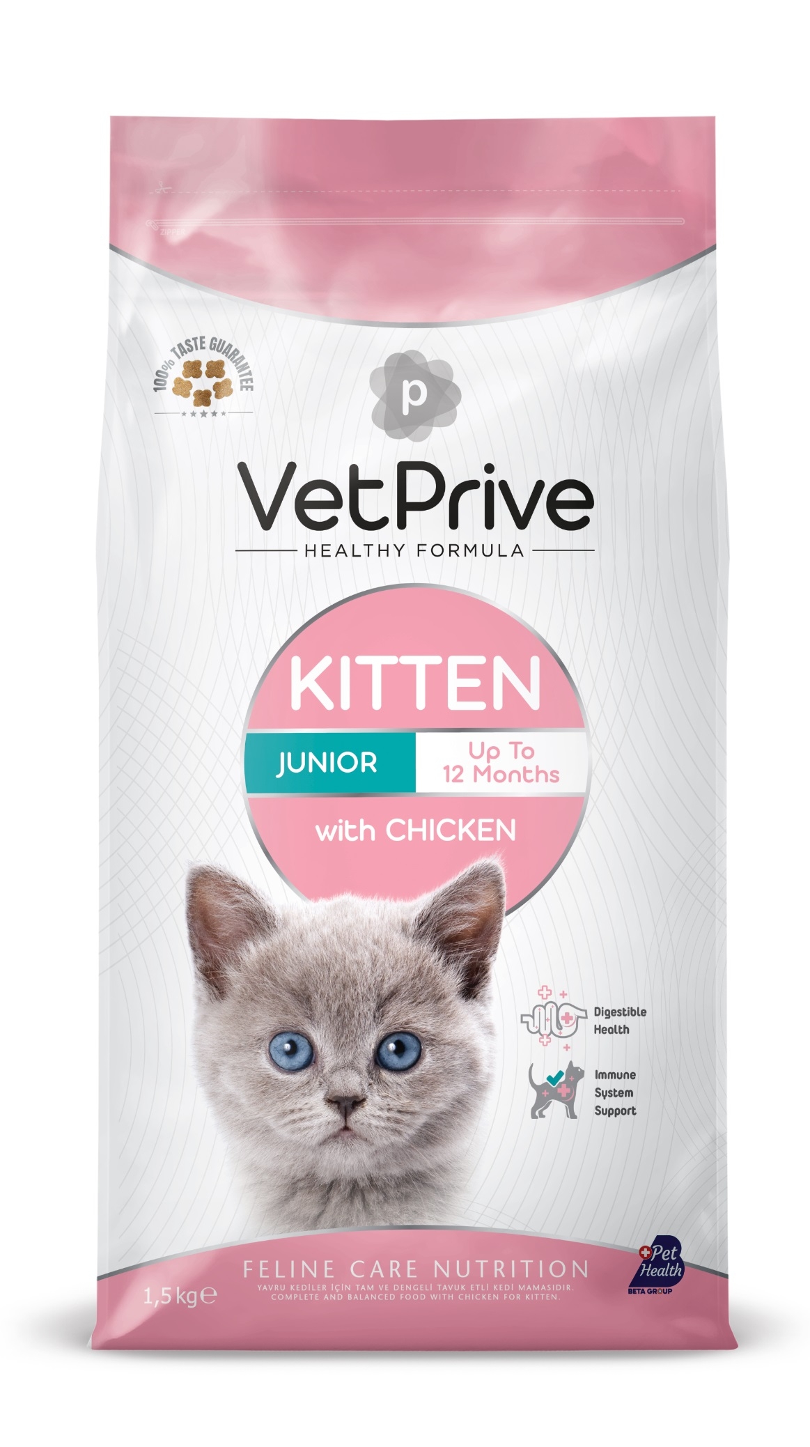 Vet Prive Tavuklu Yavru Kedi Maması (2-12 ay) 1,5kg