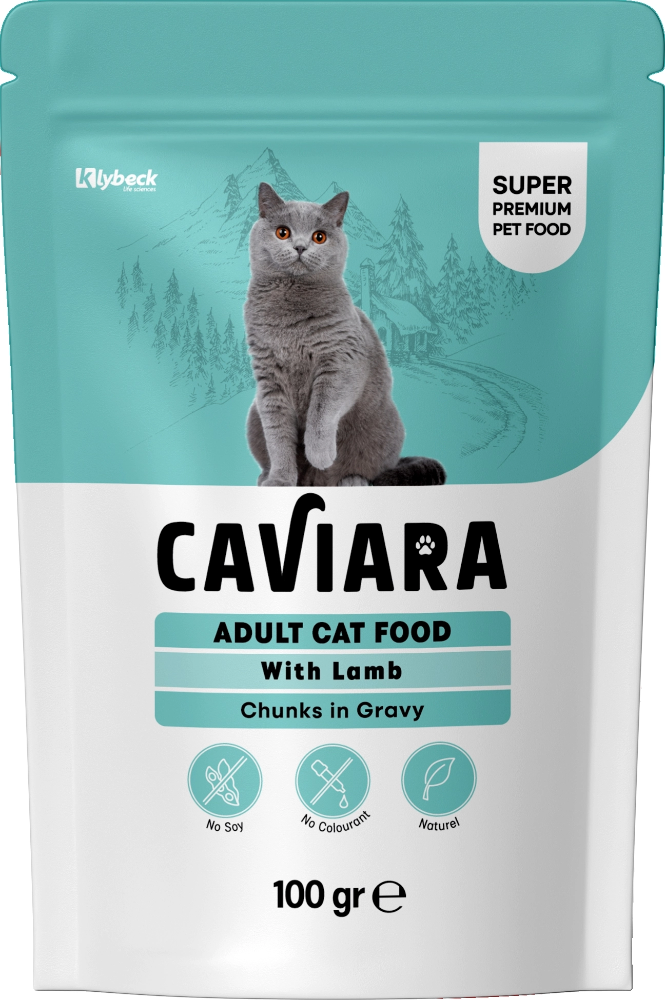Caviara Pouch Sos İçinde Et Parçacıklı Kuzu Etli Yetişkin Kedi Maması