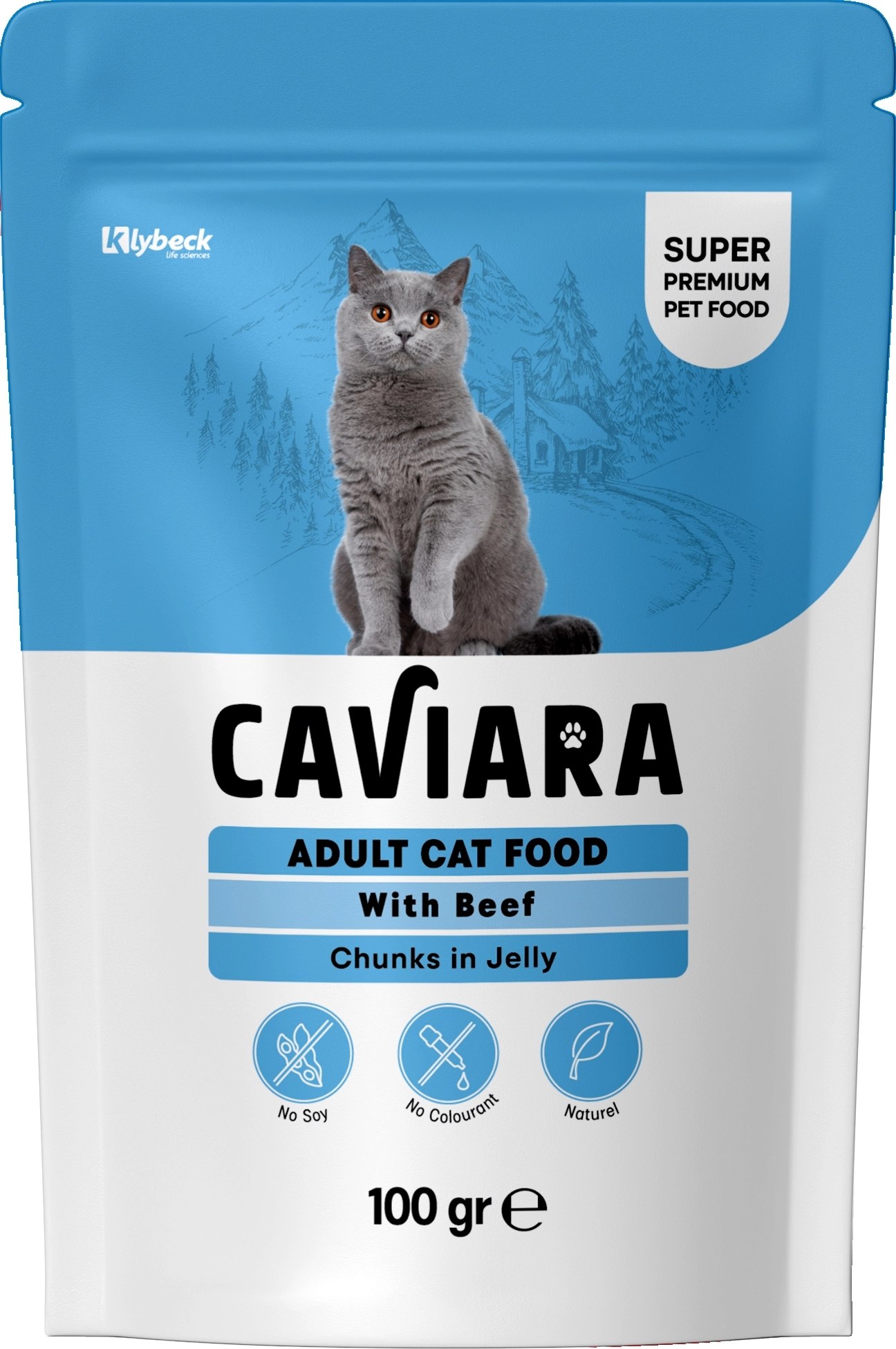 Caviara Pouch Jöle İçinde Et Parçacıklı Dana Etli Yetişkin Kedi Maması