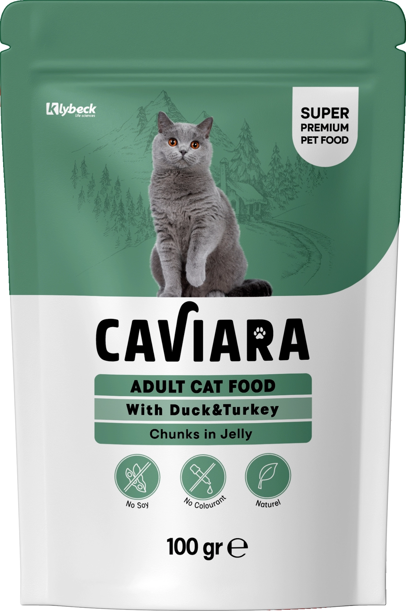 Caviara Pouch Jöle İçinde Et Parçacıklı Ördek ve Hindi Etli Yetişkin Kedi Maması
