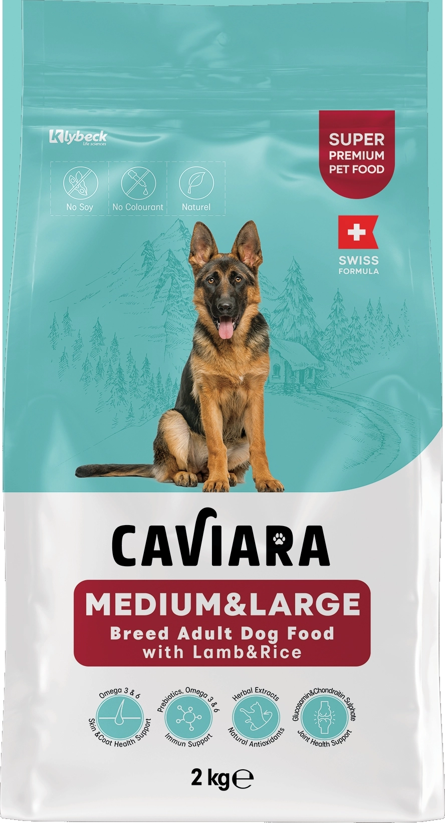 Caviara Kuzu Etli ve Pirinçli Orta & Büyük Irk Yetişkin Köpek Maması 2 Kg 