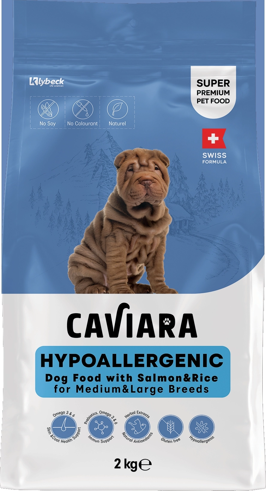 Caviara Hipoalerjenik Somonlu ve Pirinçli Orta & Büyük Irk Yetişkin Köpek Maması 2 Kg