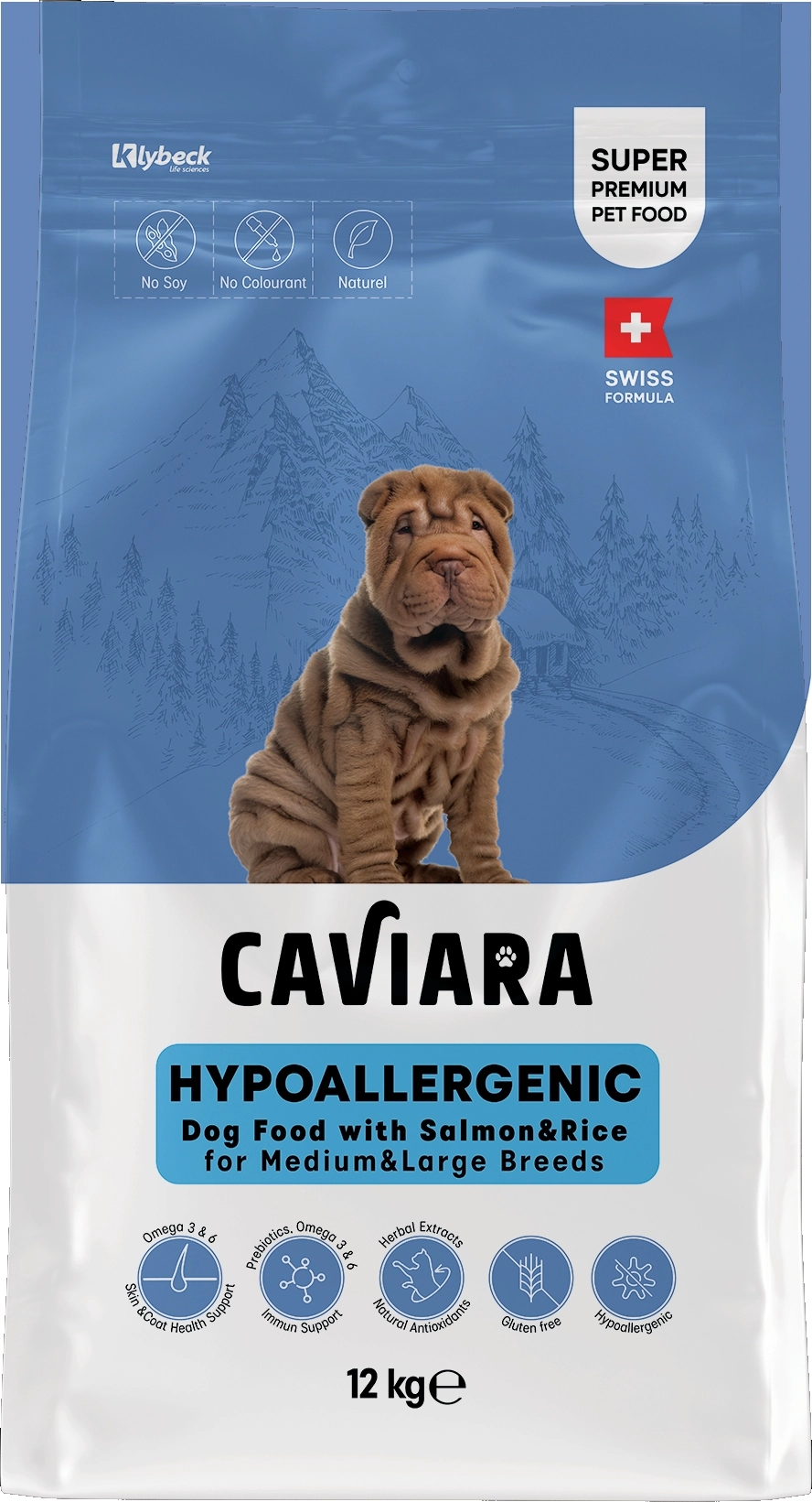 Caviara Hipoalerjenik Somonlu ve Pirinçli Orta & Büyük Irk Yetişkin Köpek Maması 12 Kg