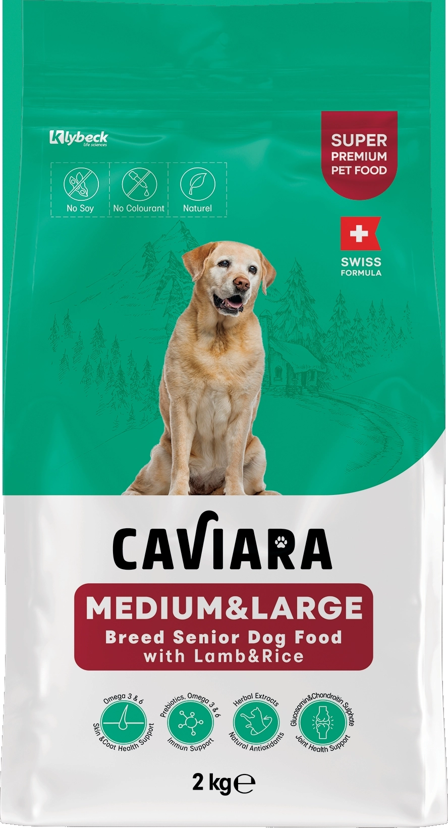 Caviara Kuzu Etli ve Pirinçli Orta & Büyük Irk Yaşlı Köpek Maması 2 Kg