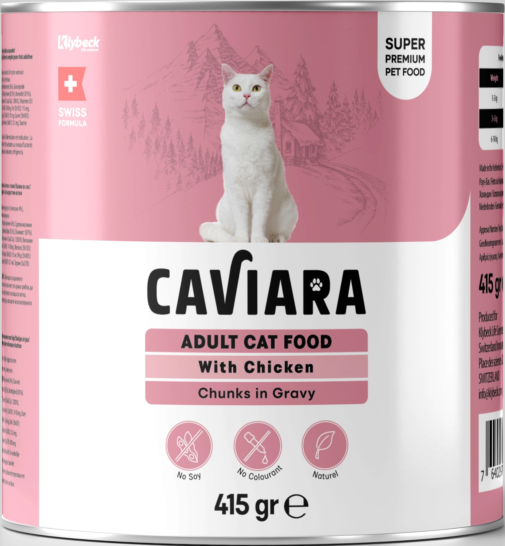   Caviara Sos İçinde Et Parçacıklı Tavuklu Yetişkin Kedi Maması Konservesi