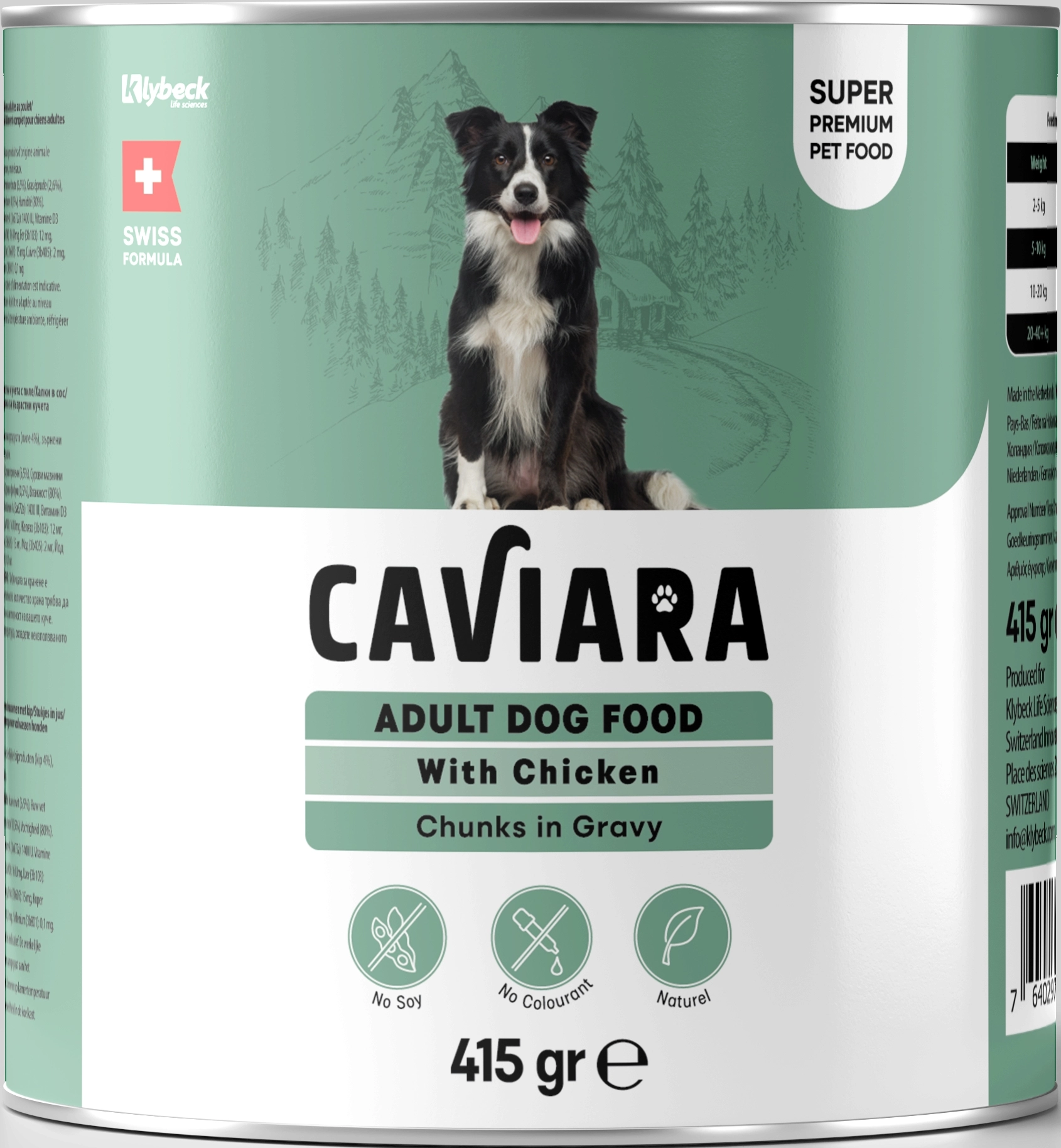   Caviara Sos Içinde Et Parçacıklı Tavuklu Yetiskin Köpek Maması Konservesi 415 gr