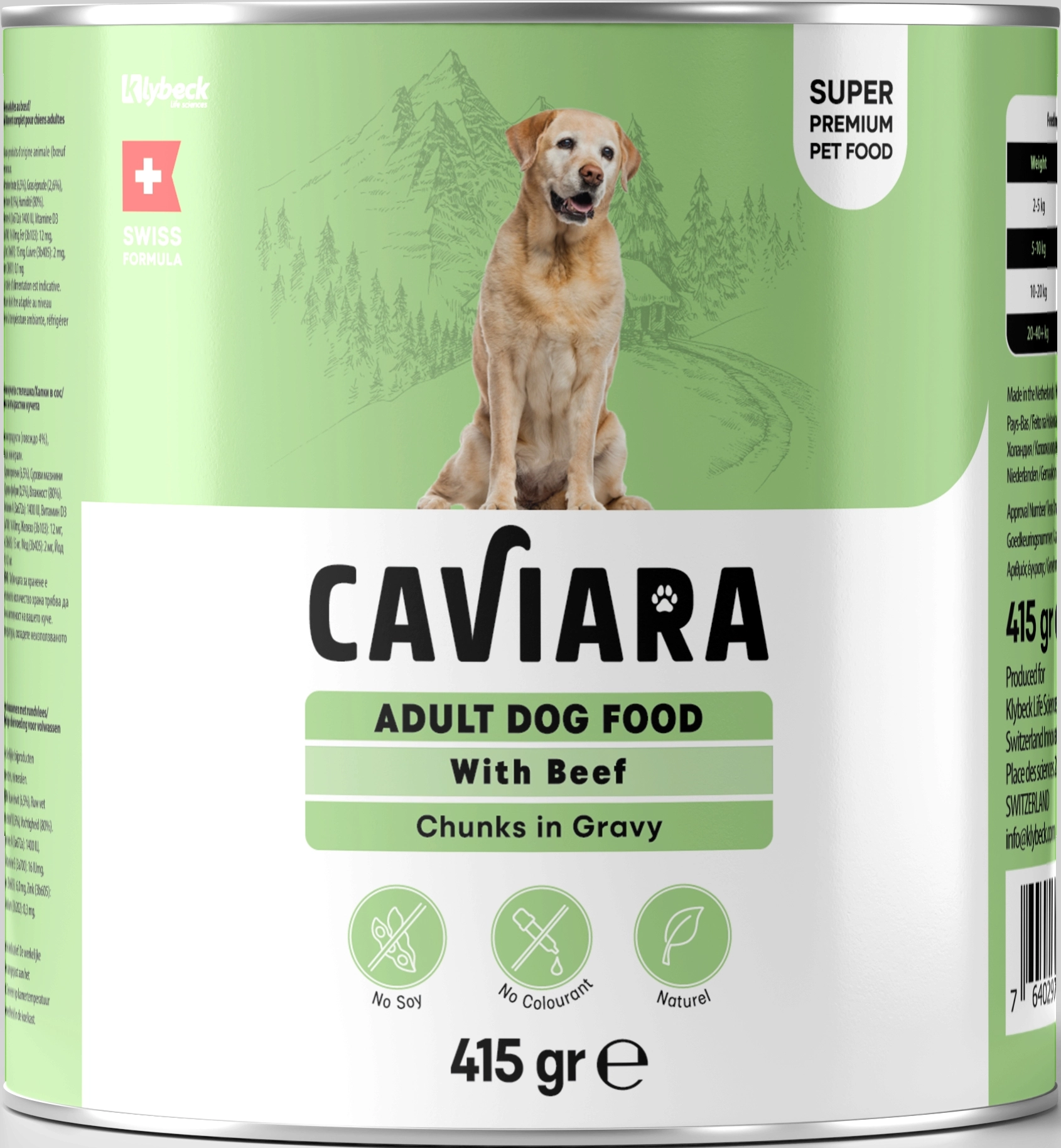   Caviara Sos Içinde Et Parçacıklı Dana Etli Yetiskin Köpek Maması Konservesi 415 gr