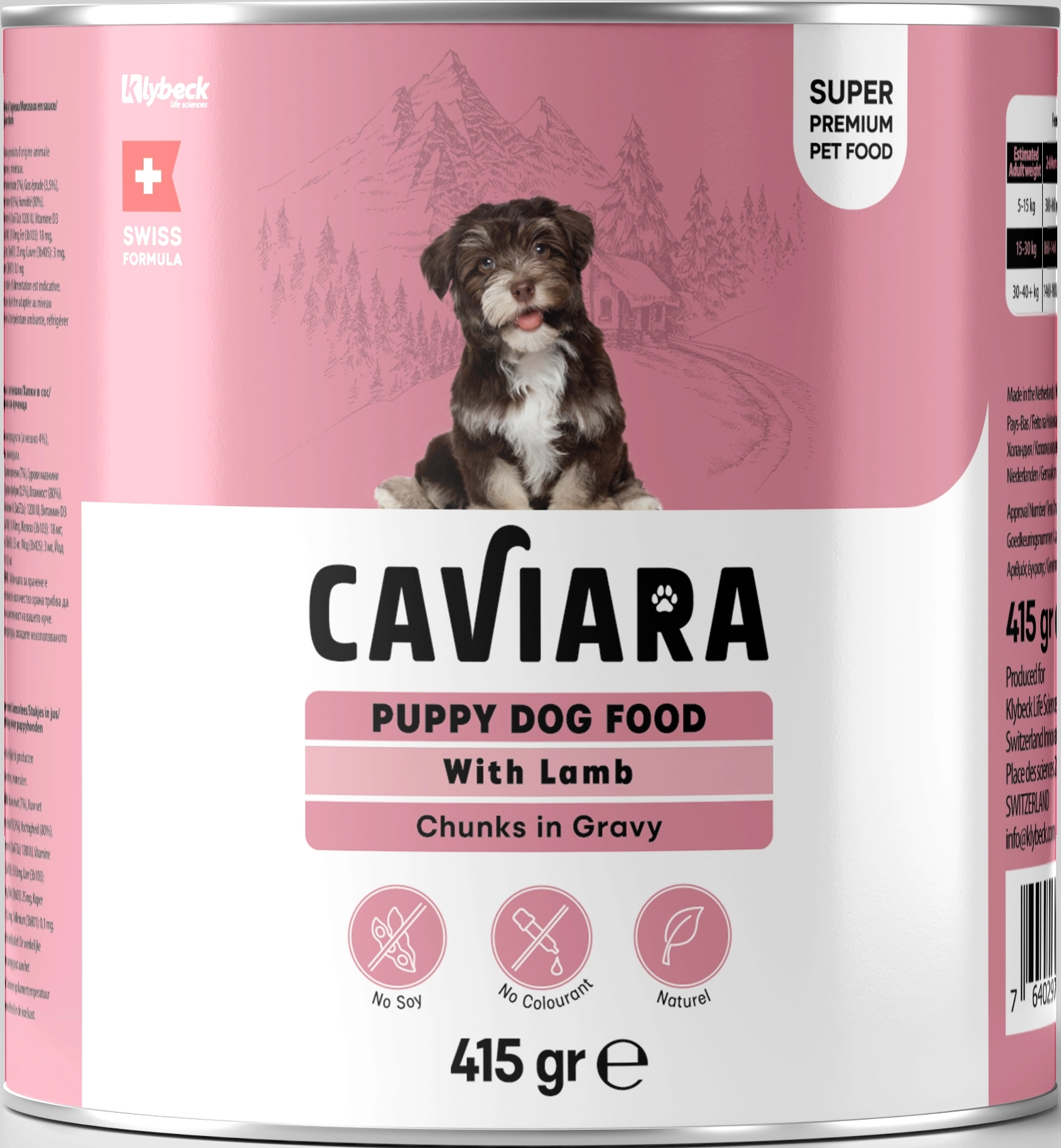 Caviara Sos Içinde Et Parçacıklı Kuzu Etli Yavru Köpek Maması Konservesi 415 gr