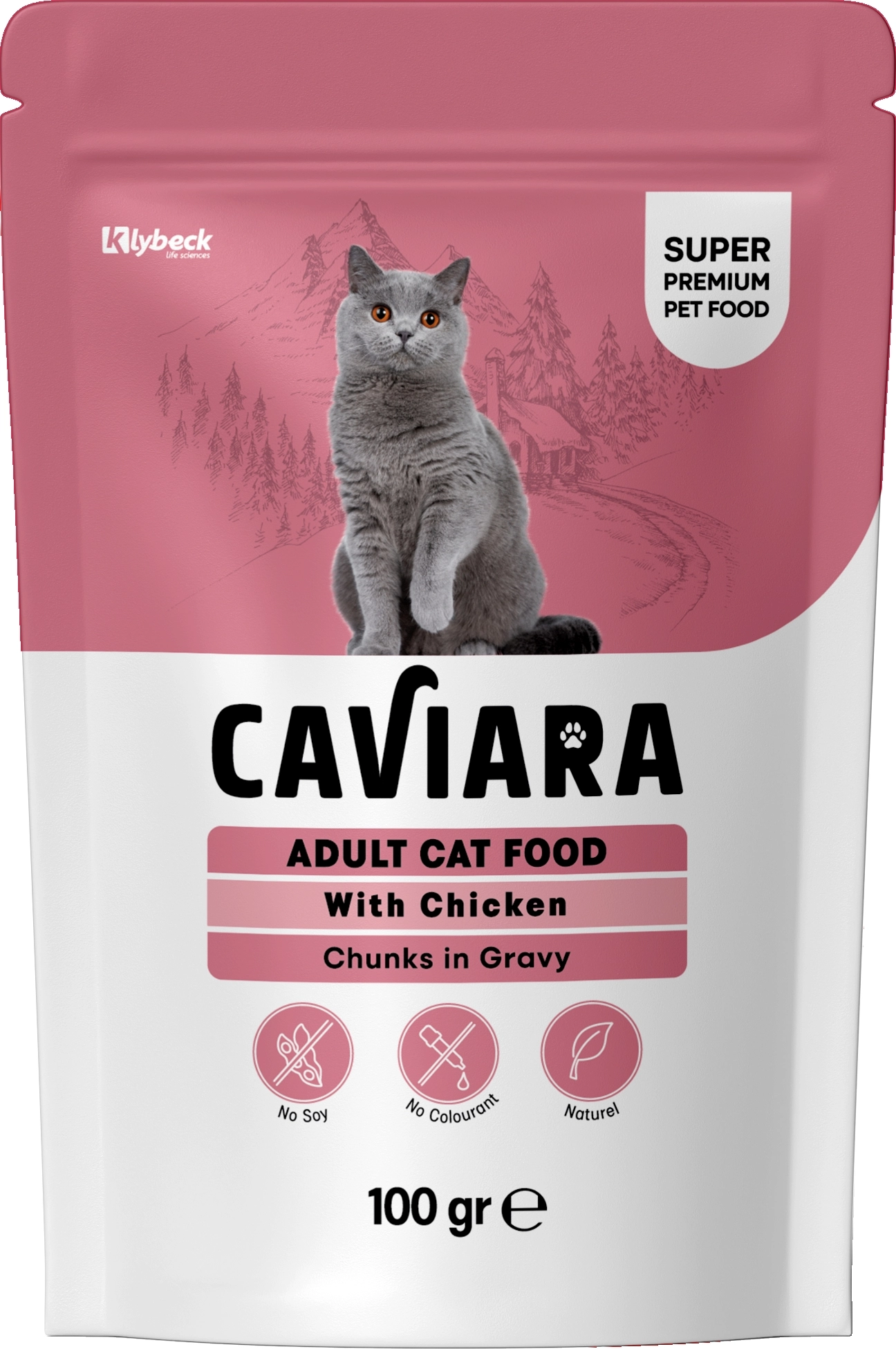 Caviara Pouch Sos İçinde Et Parçacıklı Tavuklu Yetişkin Kedi Maması