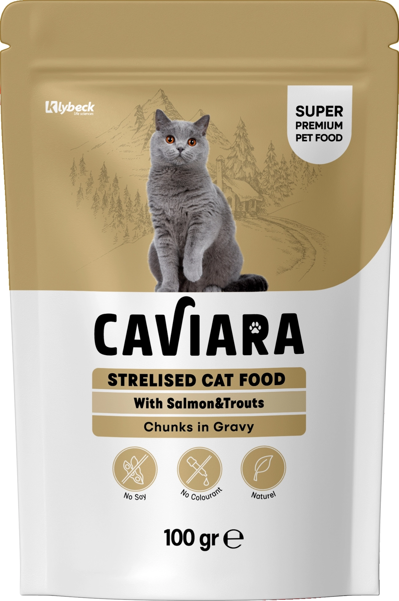Caviara Pouch Salmon & Alabalık Parçalı Sos İçinde Kısırlaştırılmış Yetişkin Kedi Maması