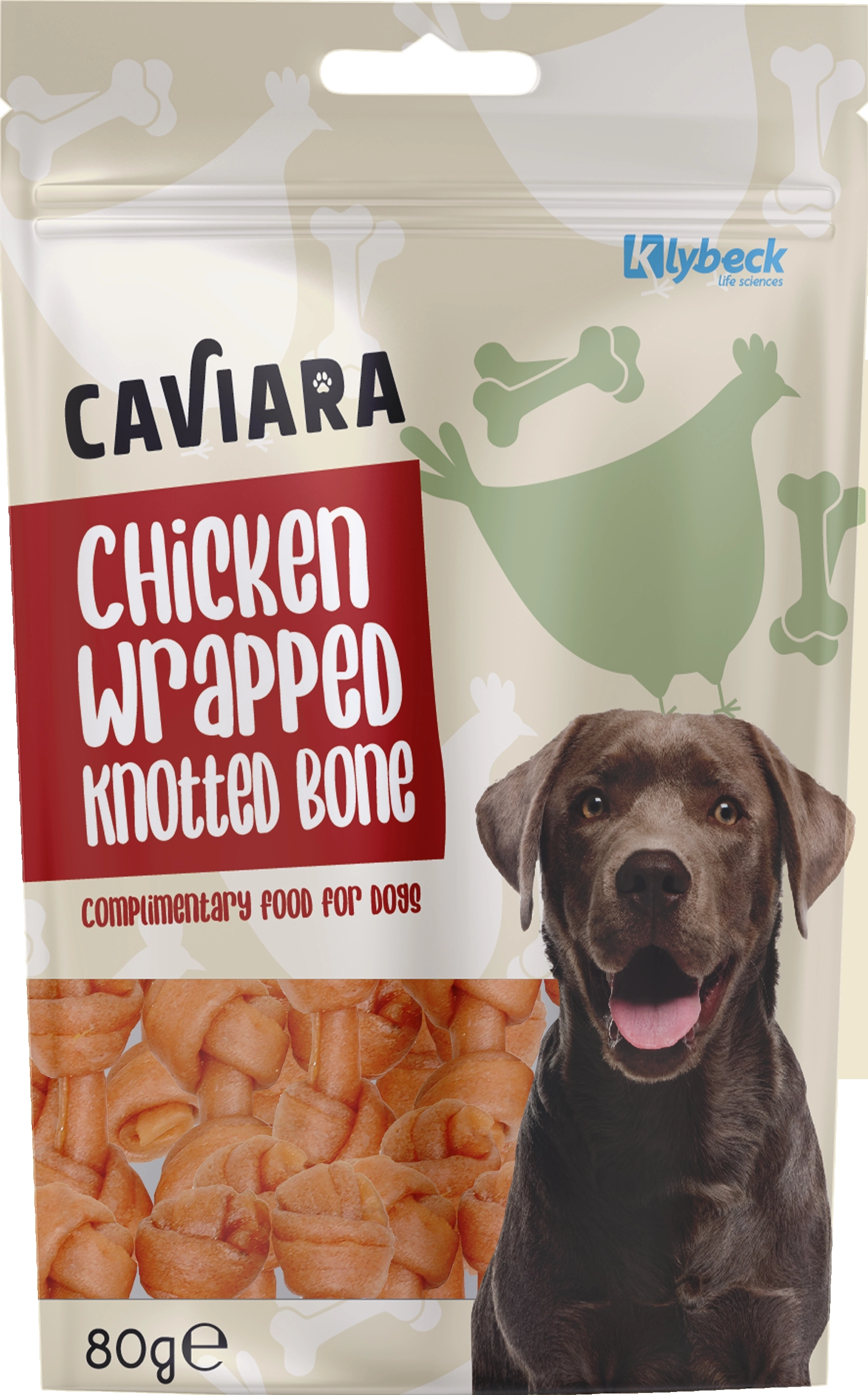 Caviara Tavuk Etli Dügümlü Çigneme Kemiği 80 gr