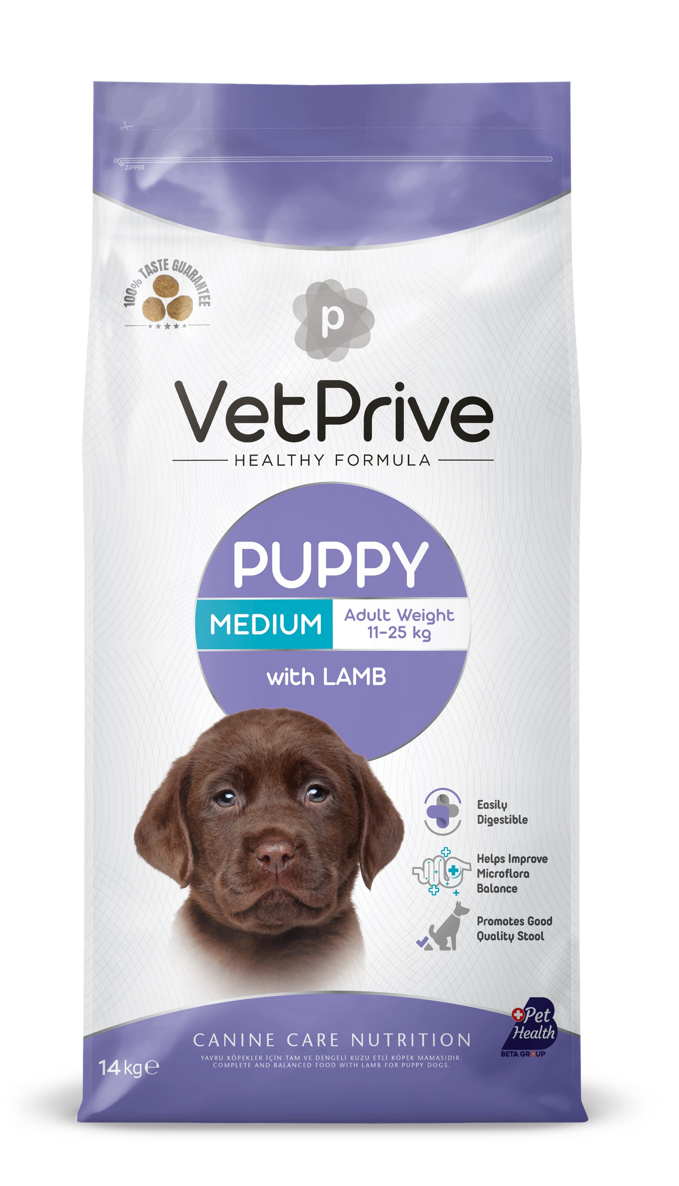 Vet Prive Orta ve İri Irk Yavru Köpek Maması Kuzu Etli 14 Kg