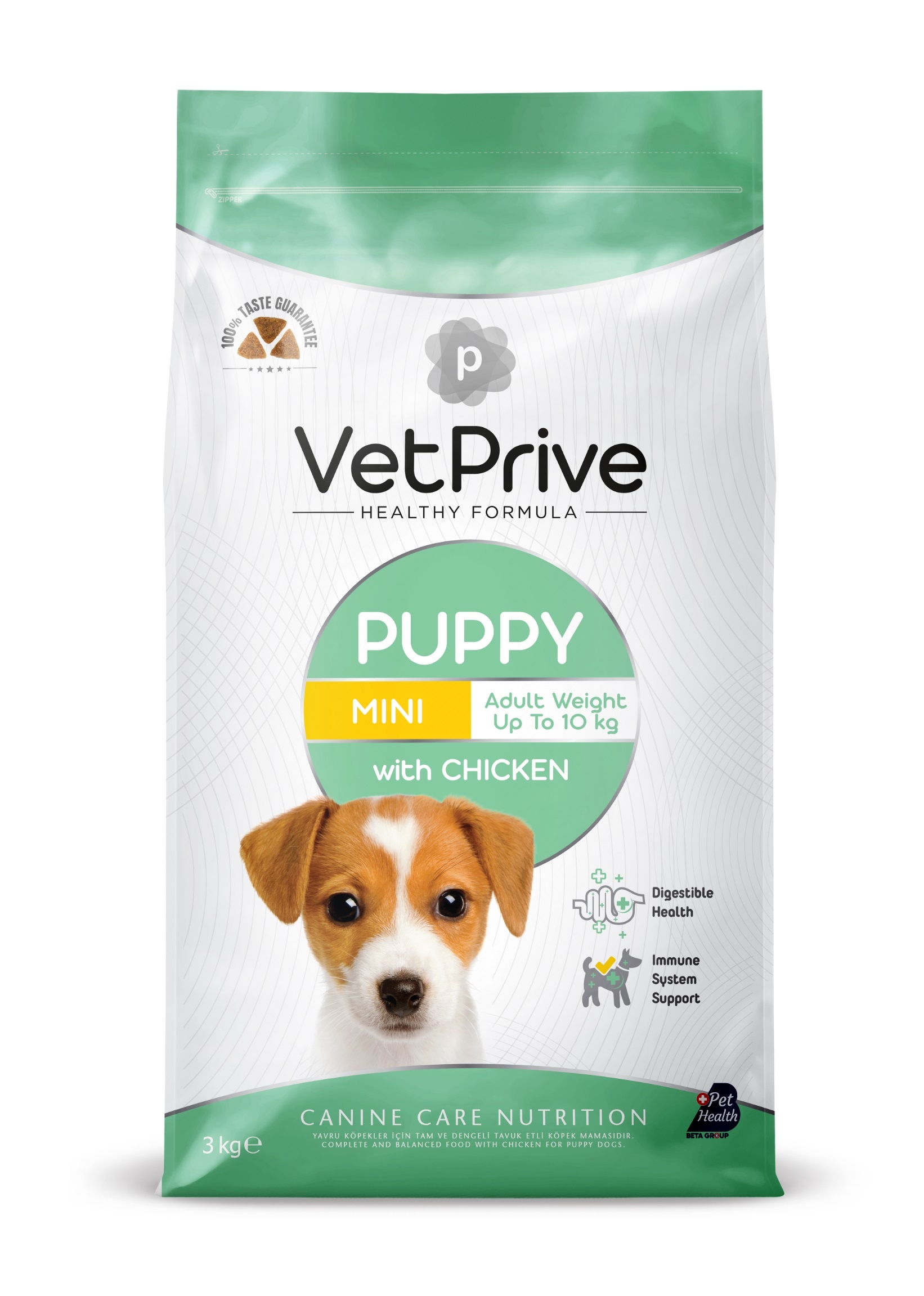 Vet Prive Puppy Mini Ve Küçük Irk Tavuklu yavru köpek maması 3 kg