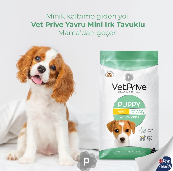 Vet Prive Puppy Mini Ve Küçük Irk Tavuklu yavru köpek maması 3 kg