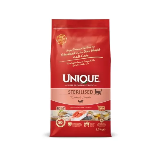 Unique Kısırlaştırılmış Kedi Maması Somonlu 1,5 kg