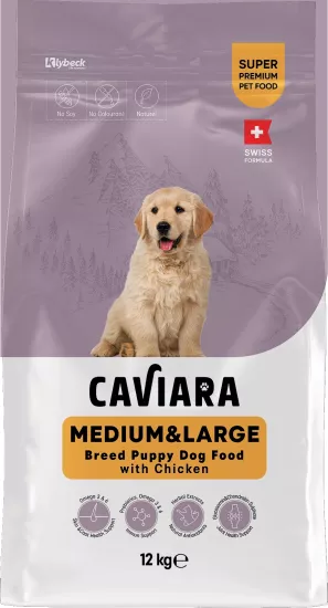 Caviara Tavuklu Orta & Büyük Irk Yavru Köpek Maması 12 Kg