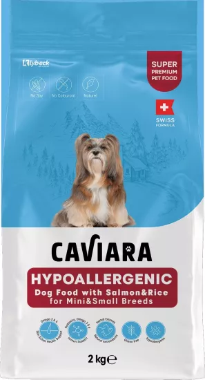 Caviara Hipoalerjenik Somonlu ve Pirinçli Mini & Küçük Irk Yetişkin Köpek Maması 2 kg