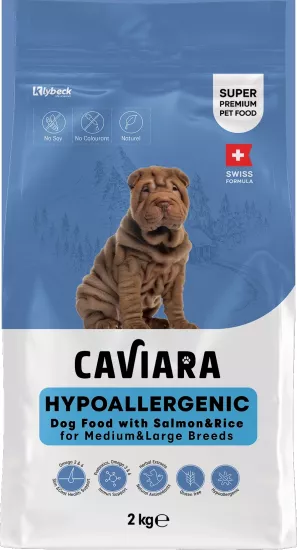 Caviara Hipoalerjenik Somonlu ve Pirinçli Orta & Büyük Irk Yetişkin Köpek Maması 2 Kg