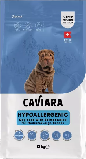 Caviara Hipoalerjenik Somonlu ve Pirinçli Orta & Büyük Irk Yetişkin Köpek Maması 12 Kg