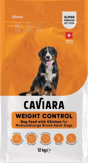 Caviara Kilo Kontrol Tavuklu Orta & Büyük Irk Yetiskin Köpek Maması 12 kg