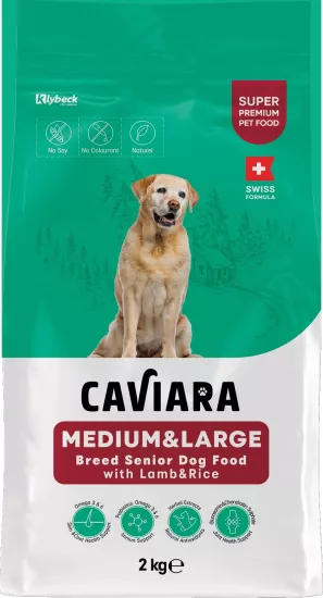 Caviara Kuzu Etli ve Pirinçli Orta & Büyük Irk Yaşlı Köpek Maması 2 Kg