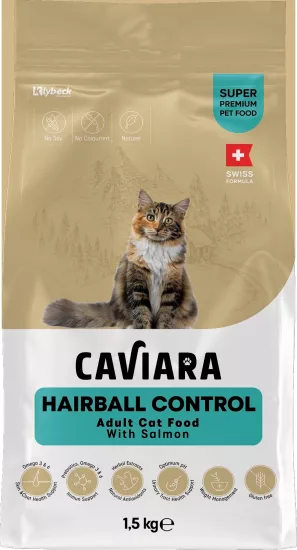 Caviara Hairball Kontrol Somonlu Yetişkin Kedi Maması  1,5 kg