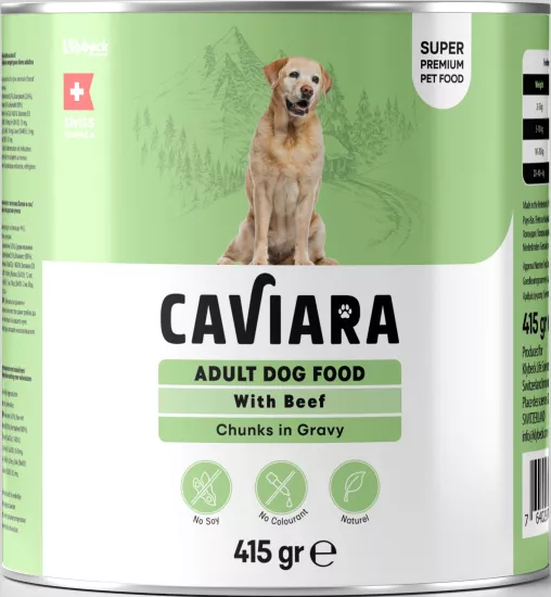   Caviara Sos Içinde Et Parçacıklı Tavuklu Yetiskin Köpek Maması Konservesi 415 gr