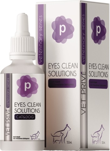 Vet Prive Kediler Ve Köpekler İçin Göz Temizleme Solüsyonu 50ml /Eyes Clean Solutions 