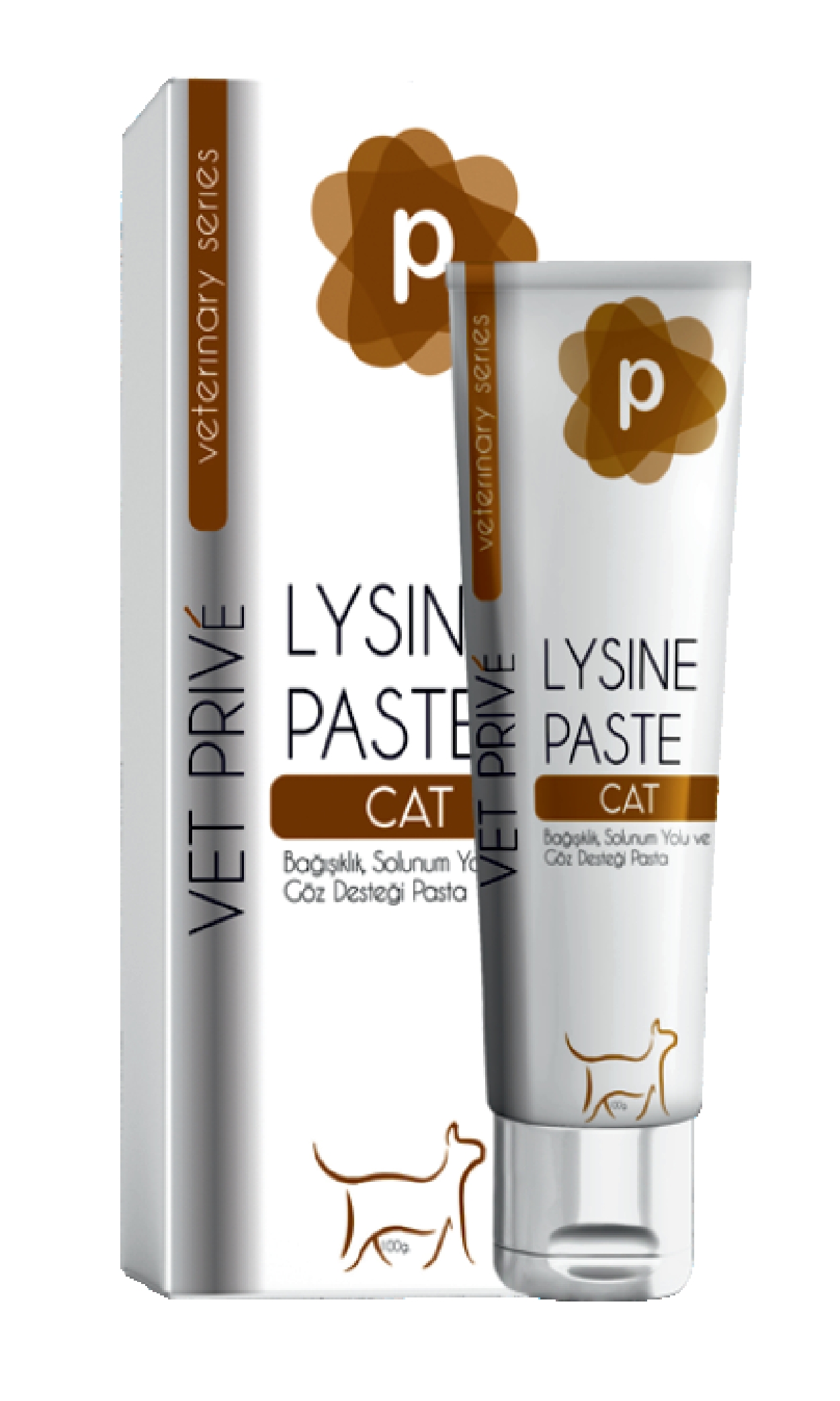 Vet Prive Lysine Paste / Kediler Için Bağışıklık, Solunum Yolu Ve Göz Desteği Pasta 100gr.