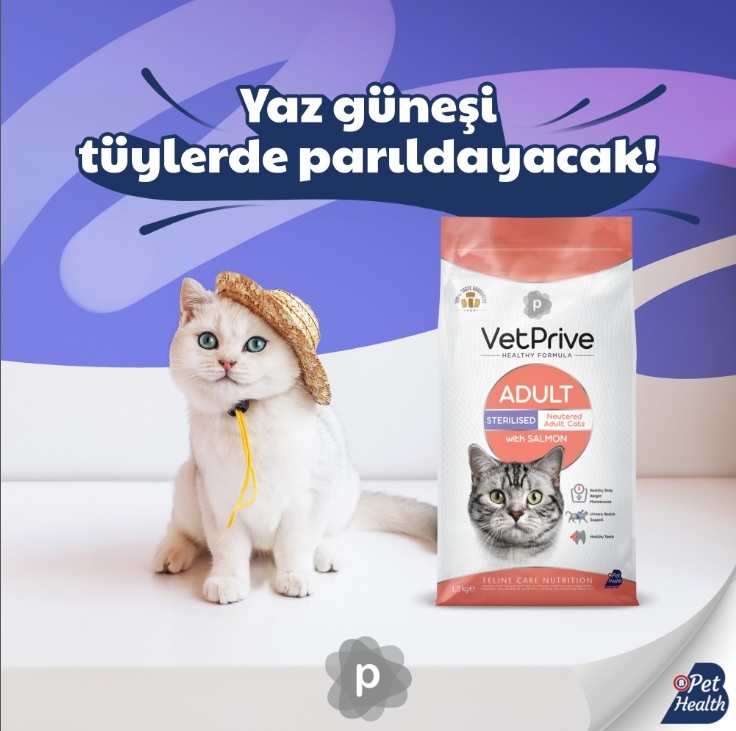 Vet Prive Somonlu Kısırlaştırılmış Kedi Maması  1,5 kg